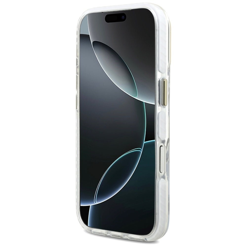 Lacoste iPhone 17 Pro - Shockproof Transparent Frosted Gold Logo MagSafe - Σκληρή Θήκη με Πλαίσιο Σιλικόνης - White