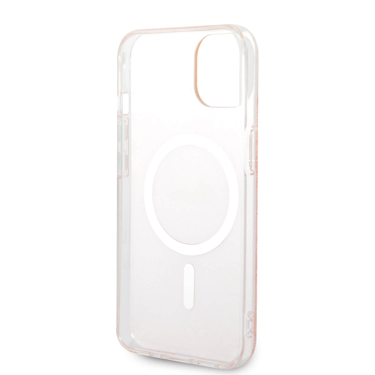 Guess iPhone 15 / 14 / 13 - Bundle Pack - Σετ Σκληρή Θήκη με Πλαίσιο Σιλικόνης και Ασύρματος Φορτιστής MagSafe - Design 4G Print MagSafe - Pink - GUBPP14SH4EACSP