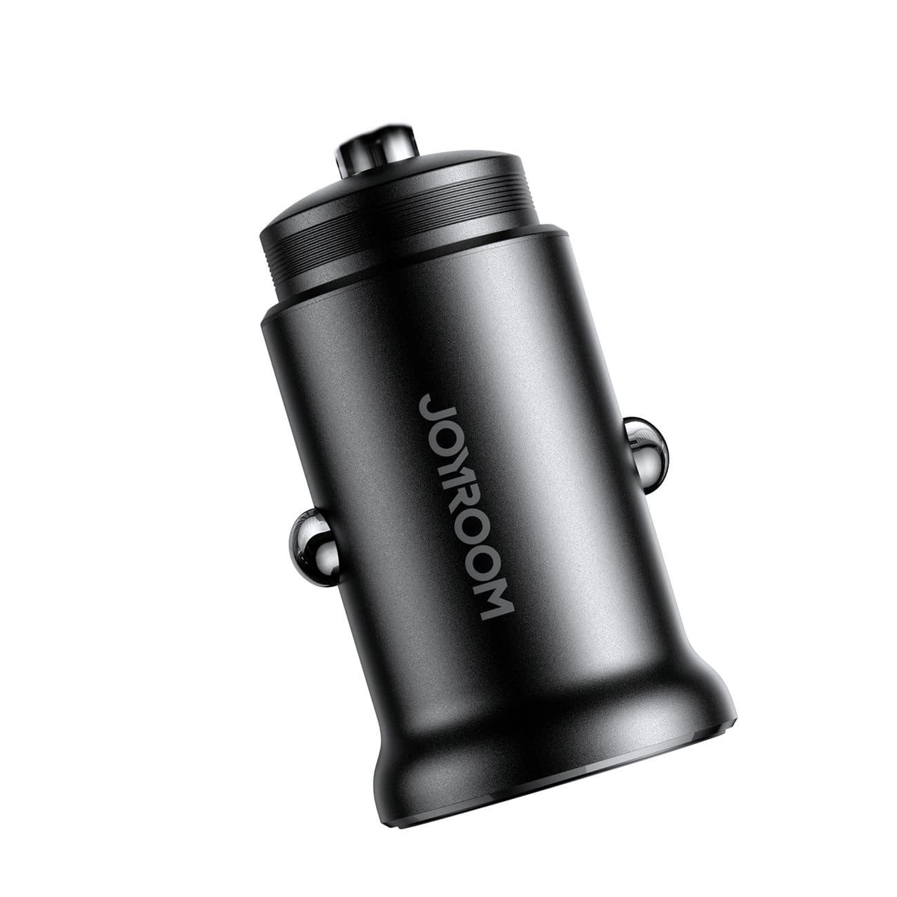 Joyroom Mini Metal Φορτιστής Αυτοκινήτου Γρήγορης Φόρτισης με 1 Θύρα USB και 1 Θύρα Type - C PD 30W QC 3.0 - Black - JR - CCN05