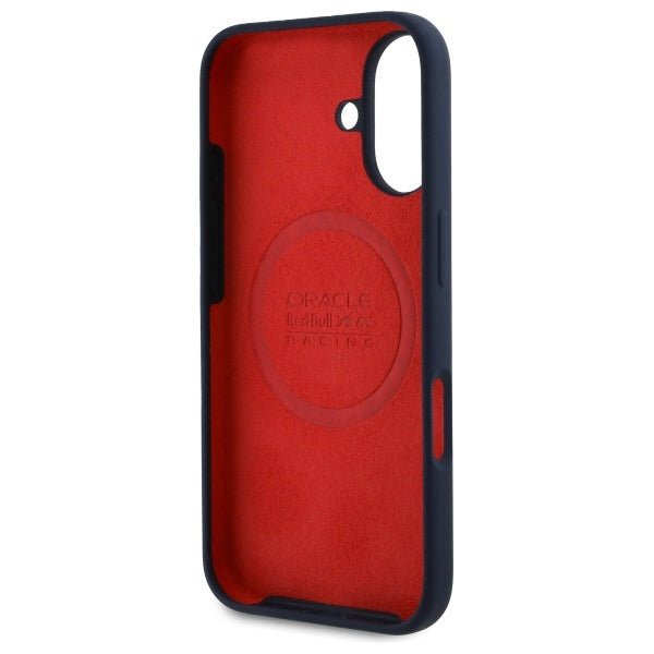 Red Bull iPhone 16 Plus - Silicone Red Ring - MagSafe Σκληρή Θήκη με Πλαίσιο Σιλικόνης - Navy - RBHMP16M24SIILVR