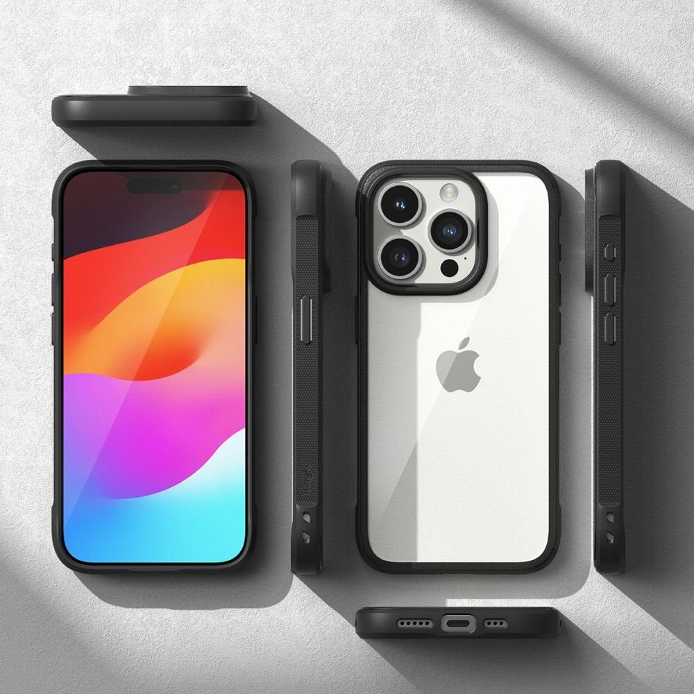 Ringke iPhone 15 Pro Fusion Bold Σκληρή Θήκη με Πλαίσιο Σιλικόνης - Black / Διάφανη