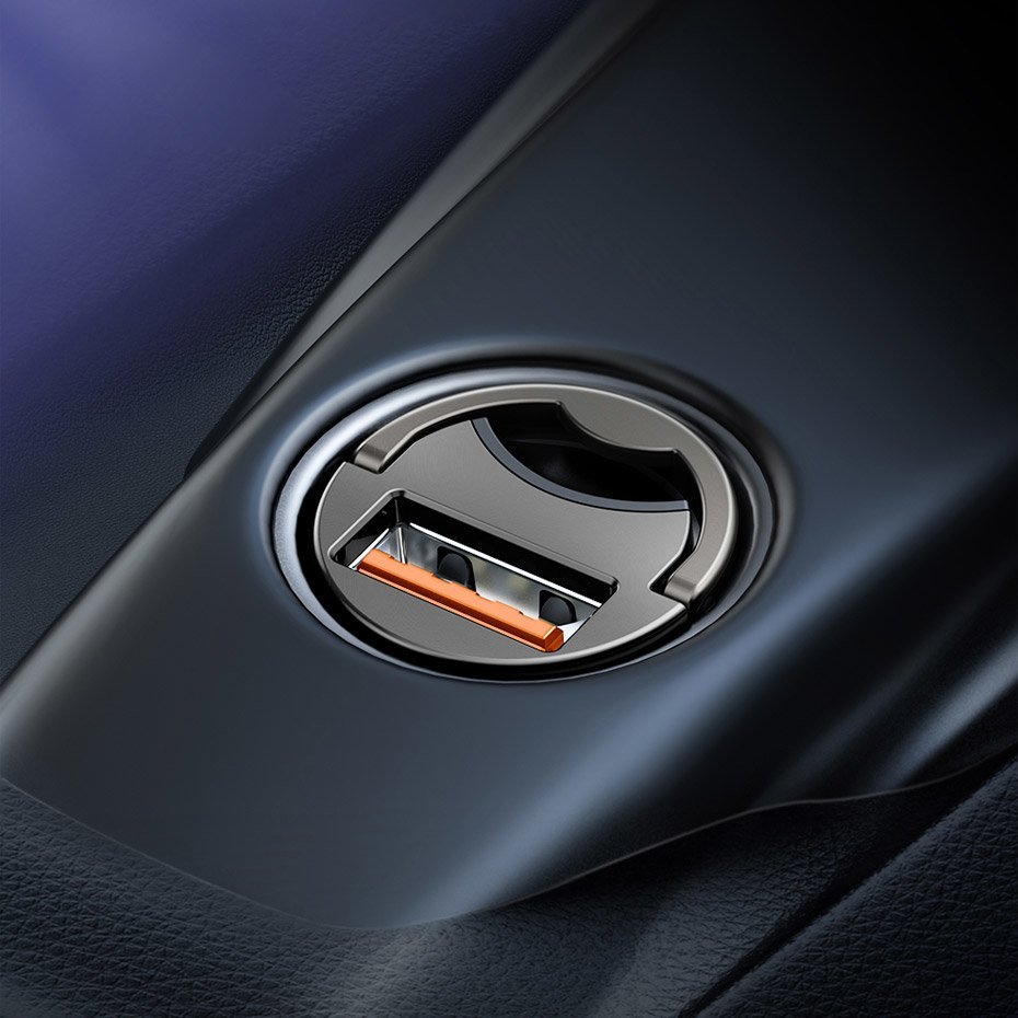 Baseus Tiny Star Mini Car Charger - Φορτιστής Αυτοκινήτου Γρήγορης Φόρτισης 30W με 1 Θύρα USB - Grey - VCHX - A0G