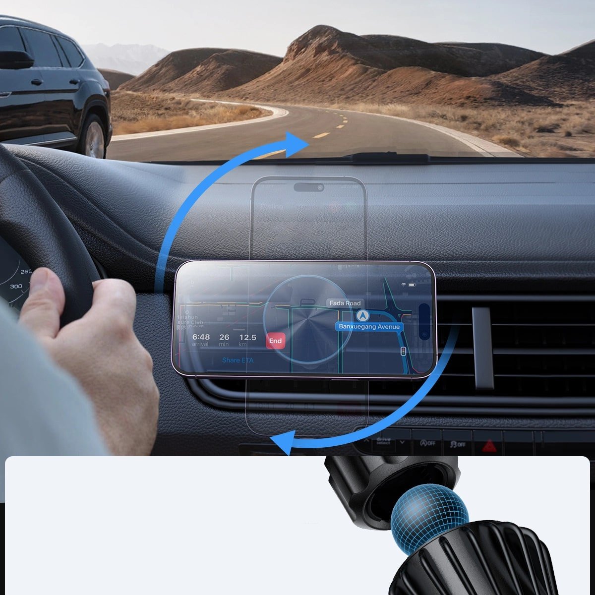Joyroom JR - ZS240 Pro Μαγνητική Βάση Αυτοκινήτου Αεραγωγού με Ασύρματη Φόρτιση MagSafe 15W - Black