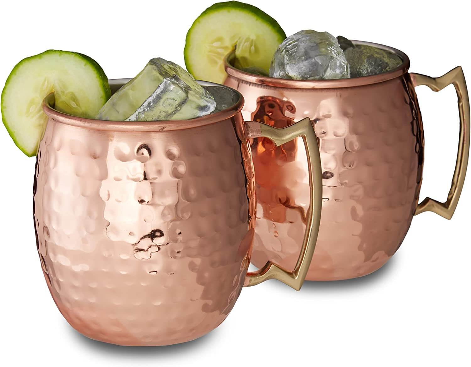 Relaxdays Moscow Mule Σετ με 2 Κούπες για Cocktail από Ανοξείδωτο Ατσάλι και Επίστρωση Χαλκού - 500ml - Rose Gold - 4052025208394