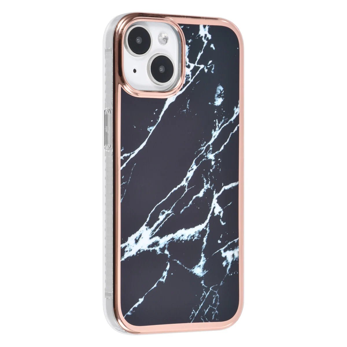 Tuniq iPhone 15 - Σκληρή Θήκη με Πλαίσιο Σιλικόνης - Σχέδιο Μάρμαρο - Μαύρη
