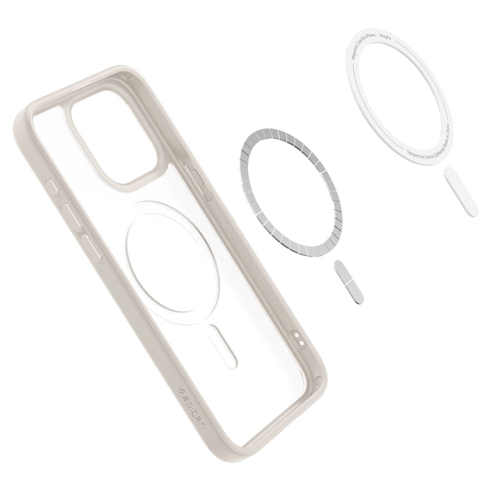 Spigen iPhone 15 Pro Ultra Hybrid Mag Σκληρή Θήκη με Πλαίσιο Σιλικόνης Και MagSafe - Frost Natural Titanium