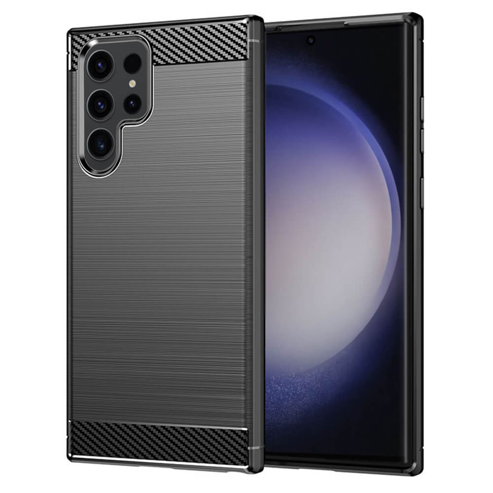 Techsuit Samsung Galaxy S23 Ultra Carbon Silicone Θήκη Σιλικόνης TPU - Black