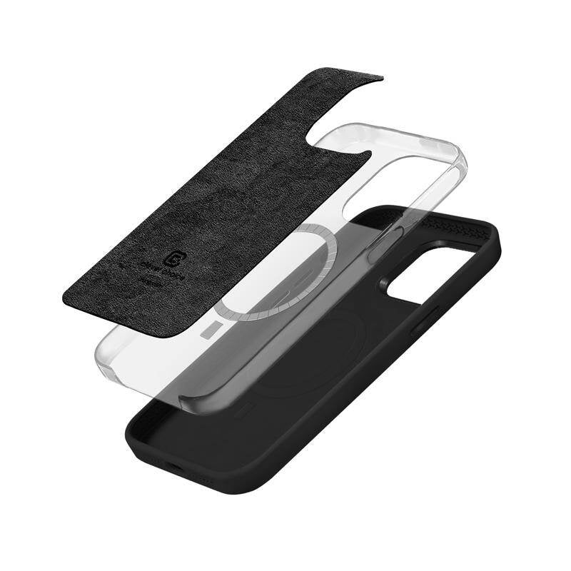 Crong iPhone 15 Plus Color Cover Lux Magnetic - Θήκη Σιλικόνης με MagSafe - Black