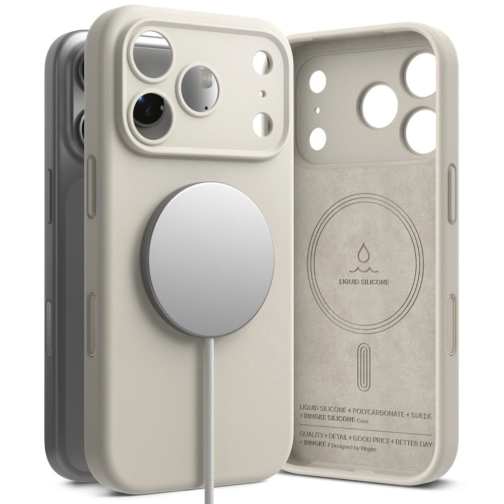 Ringke iPhone 17 Pro - Silicone Magnetic MagSafe - Θήκη Σιλικόνης με MagSafe - Stone