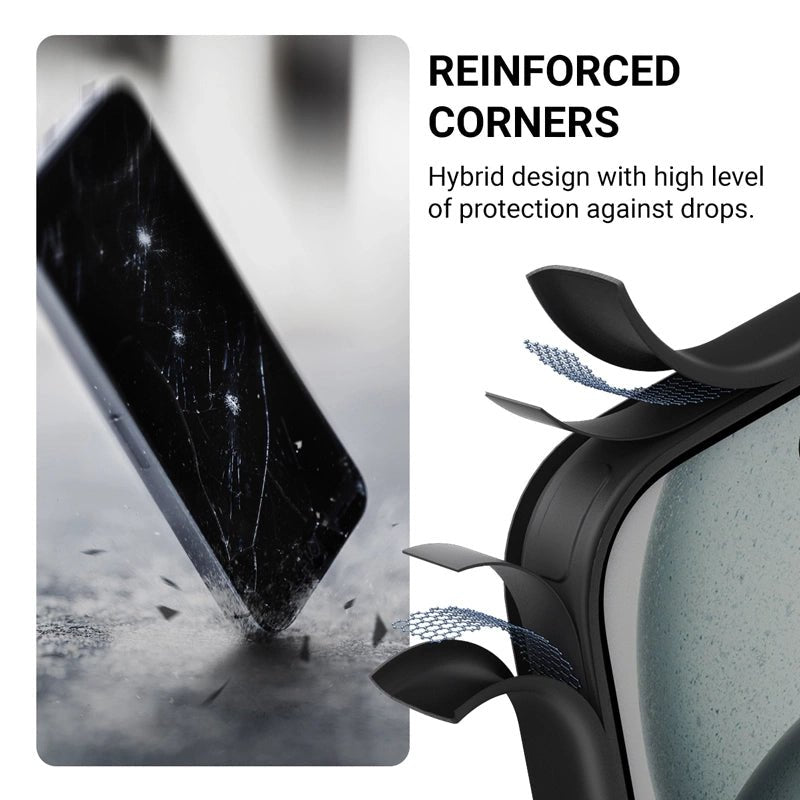 Crong iPhone 16 Pro Hybrid Frost Mag - Σκληρή Θήκη με Πλαίσιο Σιλικόνης και MagSafe - Black