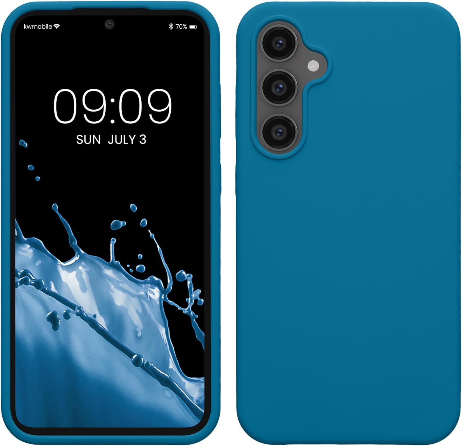KW Samsung Galaxy S23 FE Θήκη Σιλικόνης Rubberized TPU - Caribbean Blue