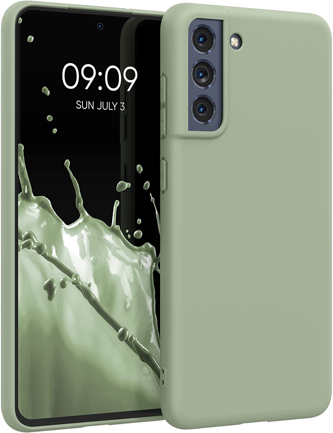 KW Samsung Galaxy S21 FE Θήκη Σιλικόνης TPU - Grey Green - 55484.172