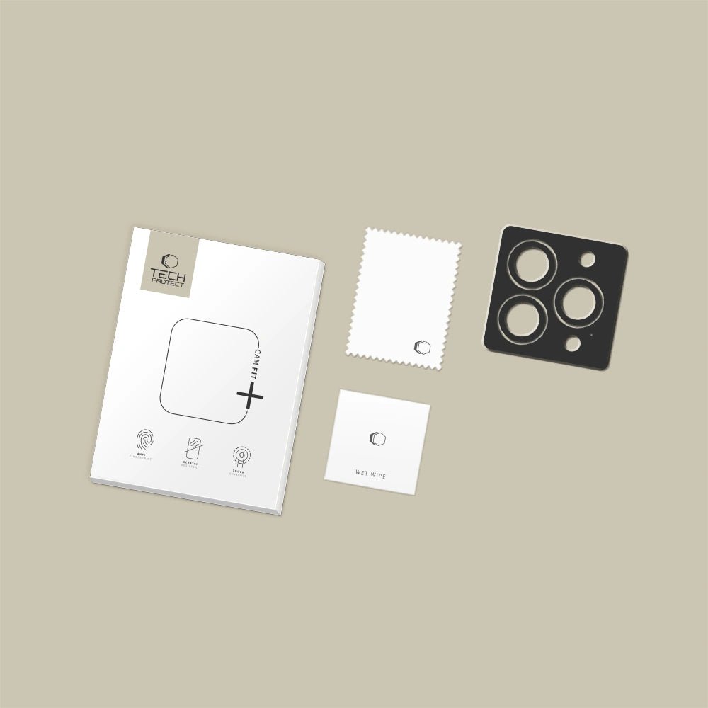 Tech - Protect iPhone 14 Pro / 14 Pro Max / 15 Pro / 15 Pro Max / 16 Pro / 16 Pro Max / 17 Pro / 17 Pro Max Camring Fit+ Αντιχαρακτικό Γυαλί για την Κάμερα - Black