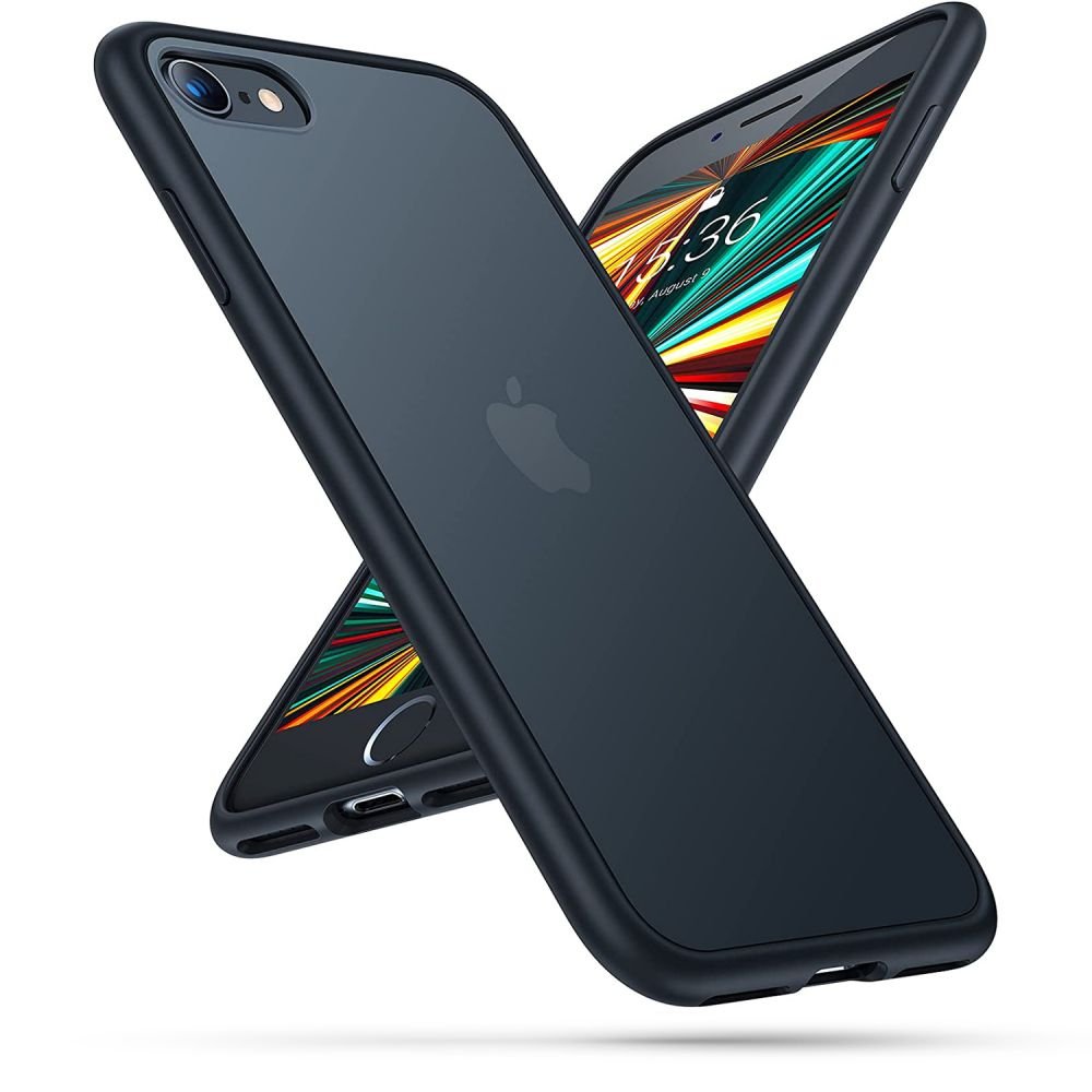 Tech - Protect iPhone SE 2022 / SE 2020 / 7 / 8 MattFit Σκληρή Θήκη με Πλαίσιο Σιλικόνης - Ημιδιάφανη / Black