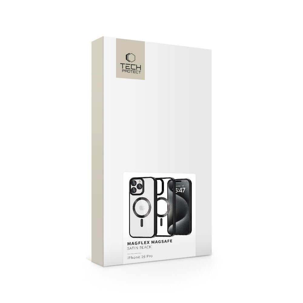 Tech - Protect iPhone 16 Pro MagFlex Θήκη Σιλικόνης TPU με MagSafe - Διάφανη / Satin Black