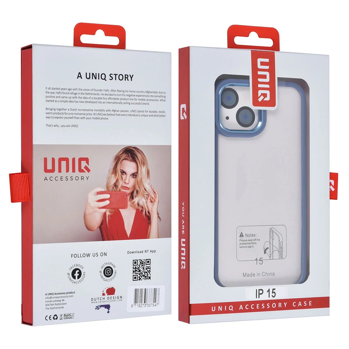 Tuniq iPhone 15 - Σκληρή Θήκη με Πλαίσιο Σιλικόνης - Ανοιχτό Μπλε / Διάφανο