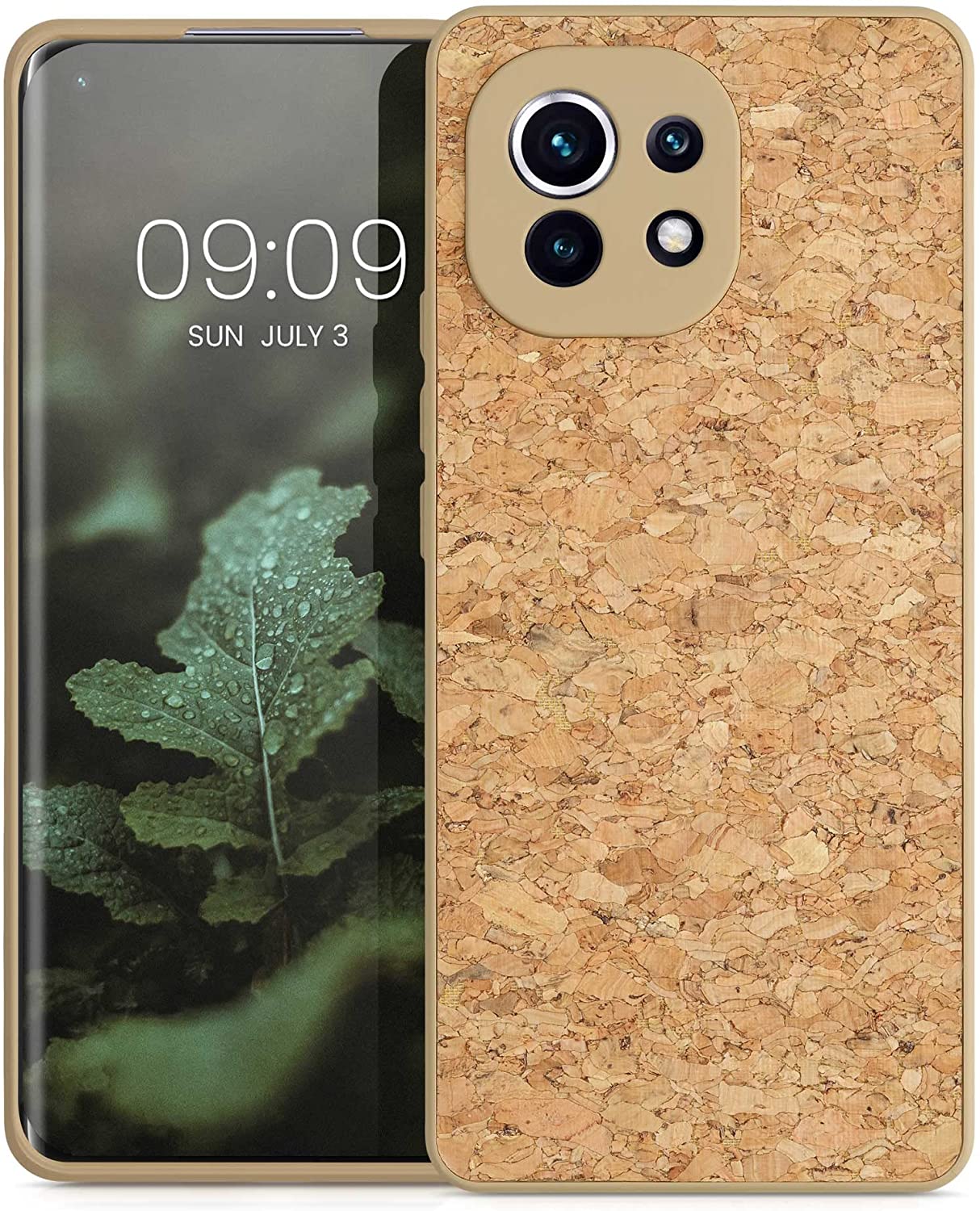 KW Xiaomi Mi 11 Σκληρή Θήκη από Φελλό με Πλαίσιο Σιλικόνης - Light Brown - 56356.24