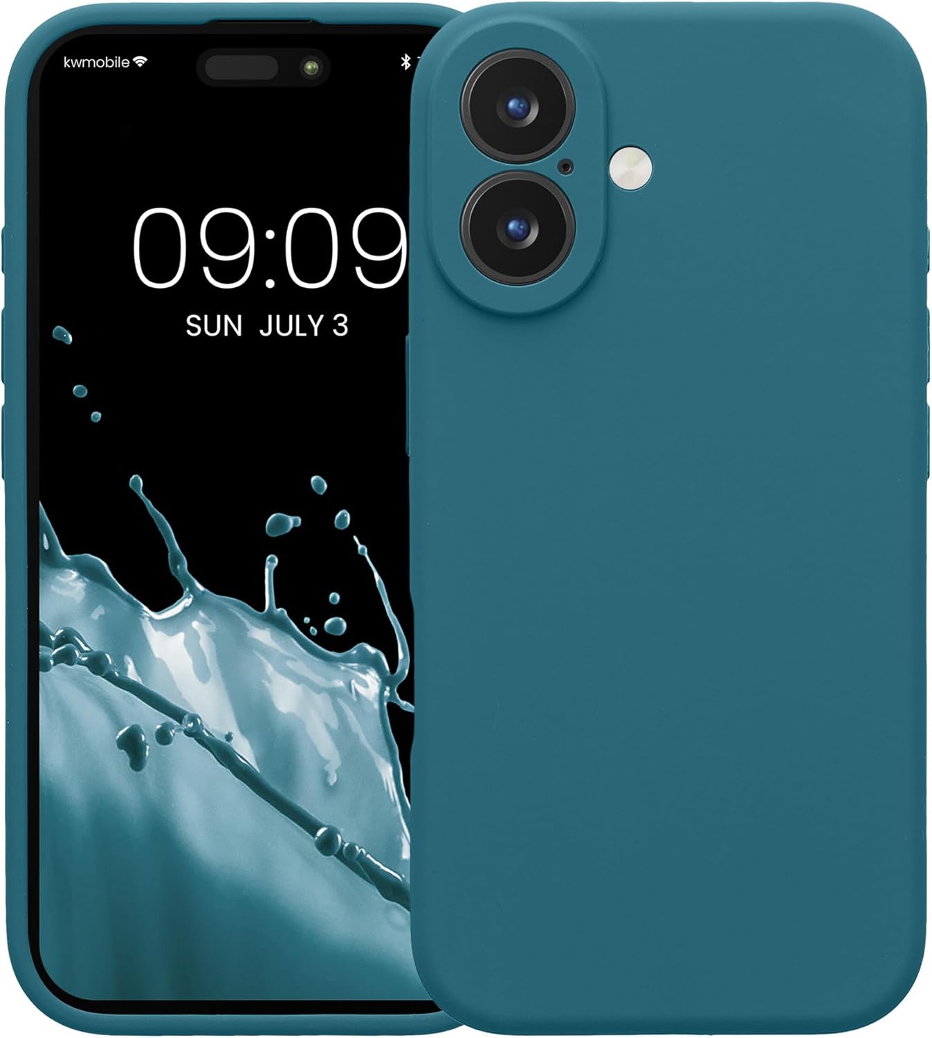 KW iPhone 16 Θήκη Σιλικόνης Rubberized TPU - Matte Petrol