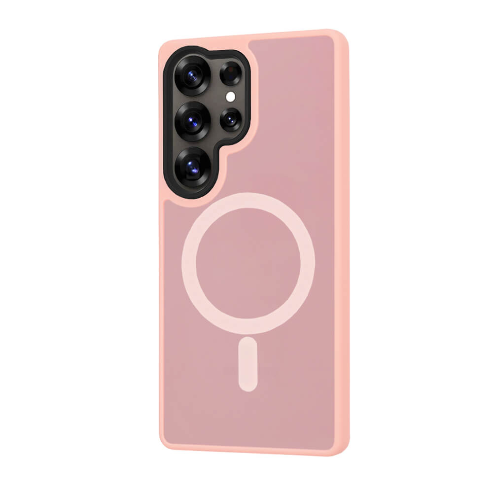 Techsuit Samsung Galaxy S25 Ultra - HaloFrost MagSafe Series - Σκληρή Θήκη με Πλαίσιο Σιλικόνης - Pink