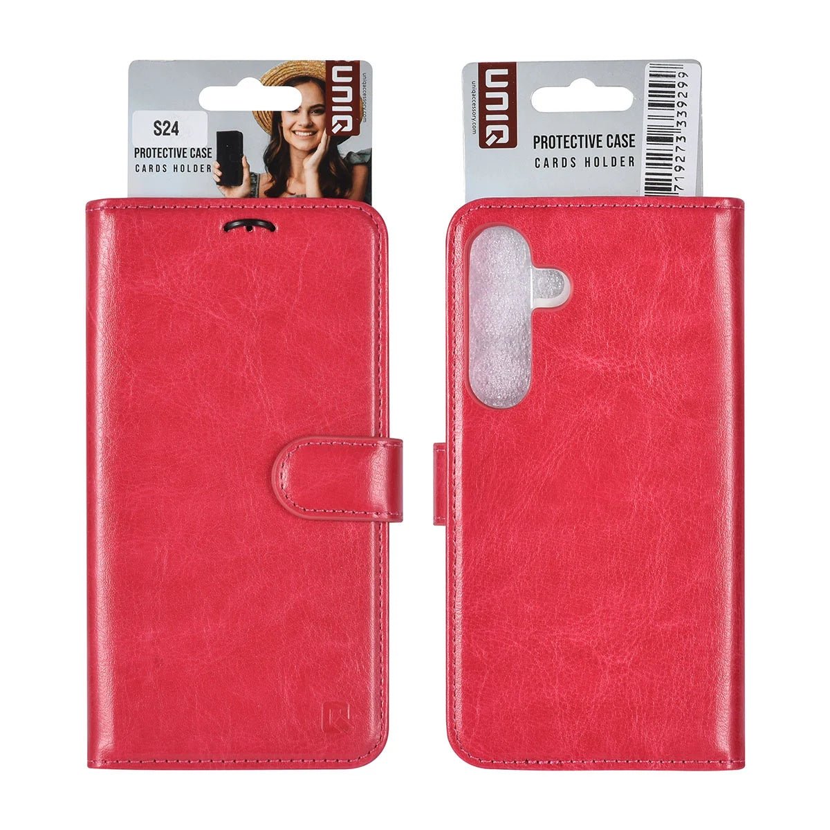 Tuniq Samsung Galaxy S24 - Θήκη Πορτοφόλι Stand από Δερματίνη - Hot Pink