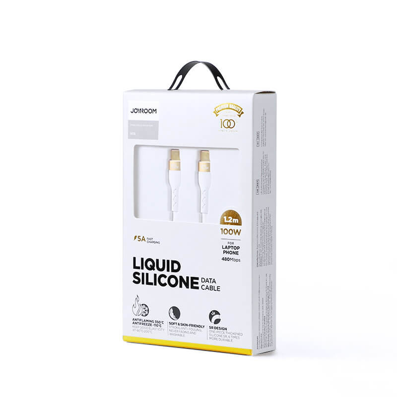 Joyroom Liquid Silicone S - 1250N18 - 10 100W - Καλώδιο Δεδομένων και Φόρτισης Type - C to Type - C 1.2M - White