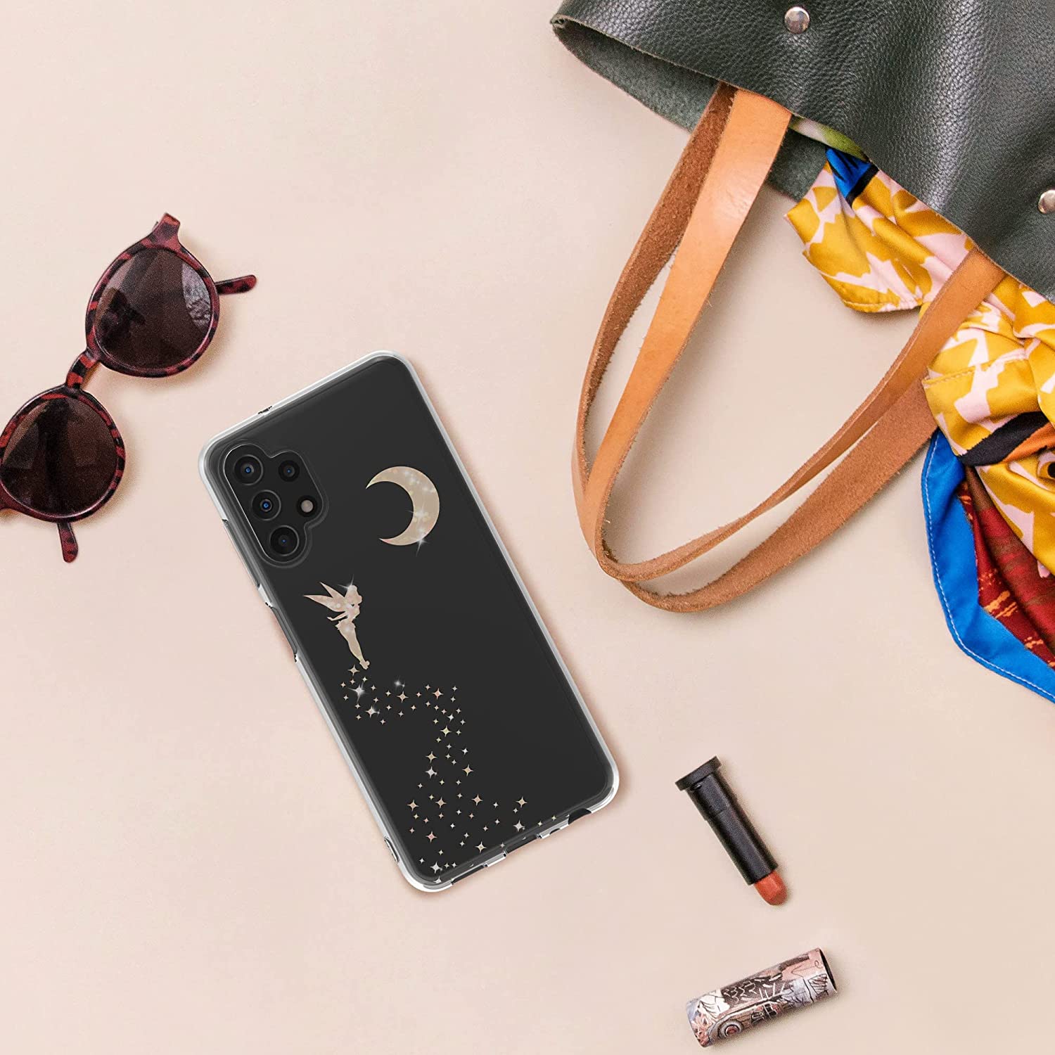 KW Samsung Galaxy A13 4G Θήκη Σιλικόνης TPU Design Fairy Glitter - Rose Gold - Διάφανη - 58797.01