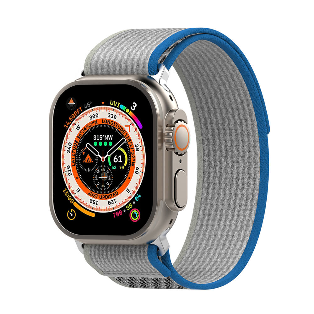 Techsuit Λουράκι Apple Watch 4/5/6/7/8/9/10/11 - SE (1/2/3) - ULTRA (1/2/3) - 44/45/46/49mm Watchband W039 Nylon - Blue / Gray