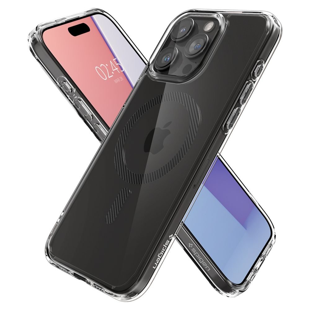 Spigen iPhone 15 Pro Ultra Hybrid Mag Σκληρή Θήκη με Πλαίσιο Σιλικόνης Και MagSafe - Carbon Fiber