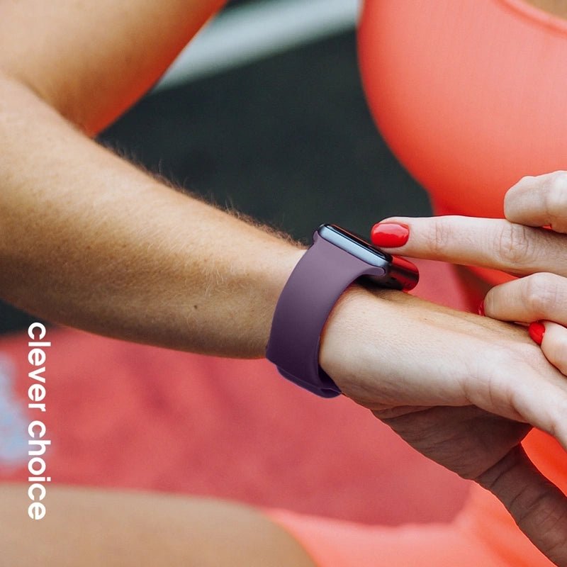 Crong Λουράκι Apple Watch 4/5/6/7/8/9/10/11 - SE (1/2/3) - ULTRA (1/2/3) - 44/45/46/49mm Σιλικόνης - Liquid Strap - Plum