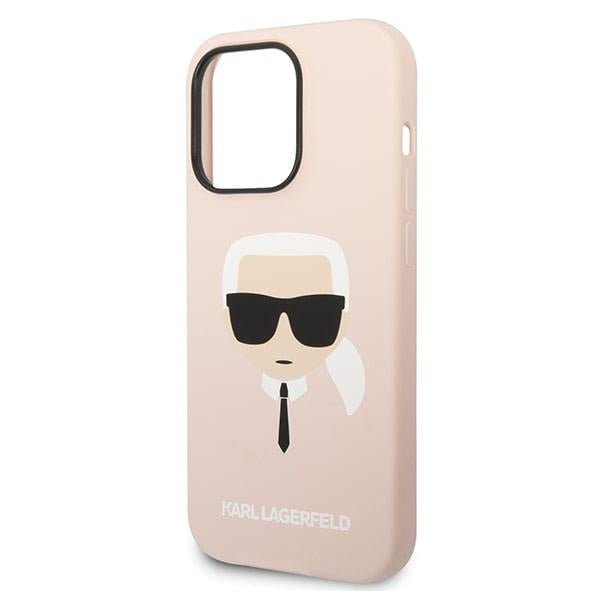 Karl Lagerfeld iPhone 14 Pro Silicone Karl's Head MagSafe Θήκη Σιλικόνης με MagSafe - Light Pink - KLHMP14LSLKHLP