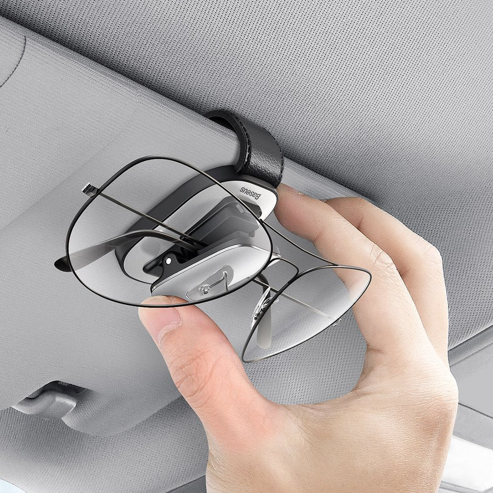 Baseus Platinum Vehicle Eyewear Clip Clamping Type - Βάση Στήριξης Γυαλιών για το Σκίαστρο - Silver - ACYJN - B0S