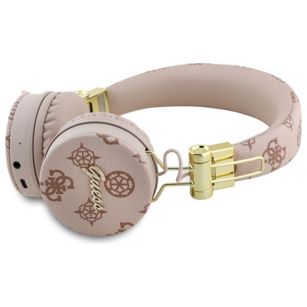 Guess Over - Ear Peony Script Round Shape - Ασύρματα Bluetooth Ακουστικά - Brown