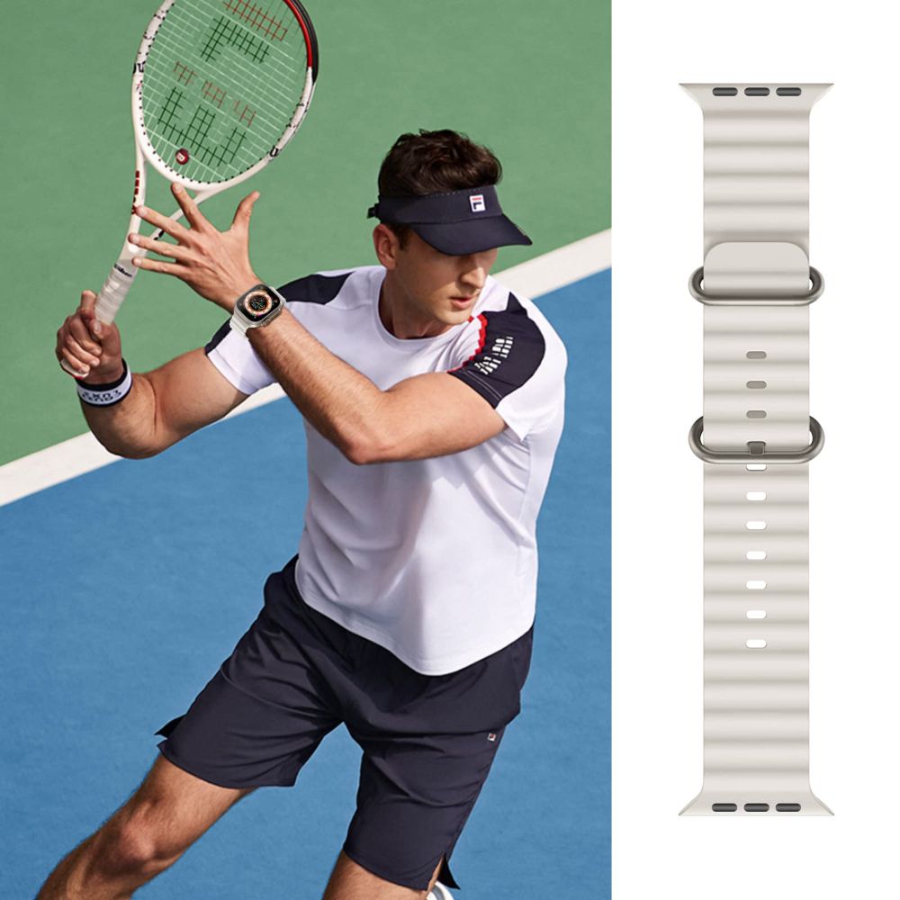 Tech - Protect Λουράκι Apple Watch 8/9/10/11 - SE (1/2/3) - Ultra (1/2/3) – 44/45/46/49mm IconBand Pro Λαστιχένιο - Beige