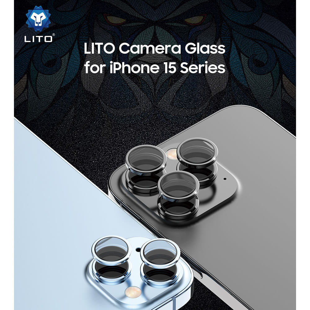 Lito iPhone 15 / 15 Plus - S+ Camera Glass Protector - Αντιχαρακτικό Γυαλί για την Κάμερα - Black