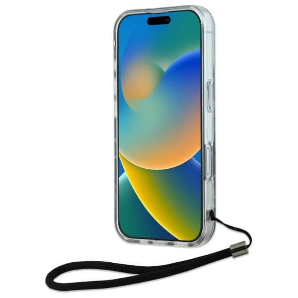 Karl Lagerfeld iPhone 16 Plus - Zebra with Cord - Σκληρή Θήκη με Πλαίσιο Σιλικόνης και Λουράκι - Purple - KLHCP16MHZBPKCCU