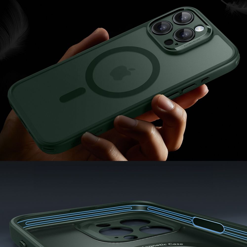 ESR iPhone 16 Pro Max - Classic Pro Halolock - Σετ με 1 Αντιχαρακτικό Γυαλί Οθόνης και Θήκη MagSafe - Frosted Green