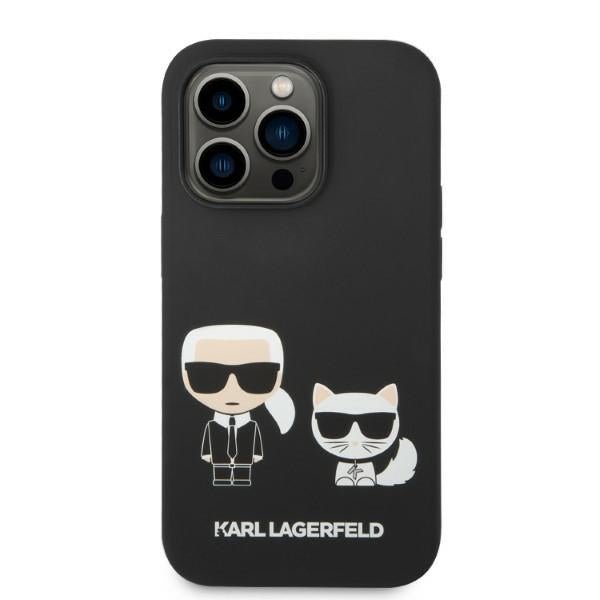Karl Lagerfeld iPhone 14 Pro Liquid Silicone Karl and Choupette Θήκη Σιλικόνης με MagSafe - Black - KLHMP14LSSKCK