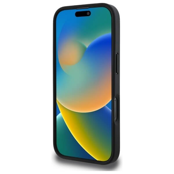DKNY iPhone 16 Pro - Texture Pattern Tonal Stripe - Σκληρή Θήκη με Επένδυση Συνθετικού Δέρματος - Black