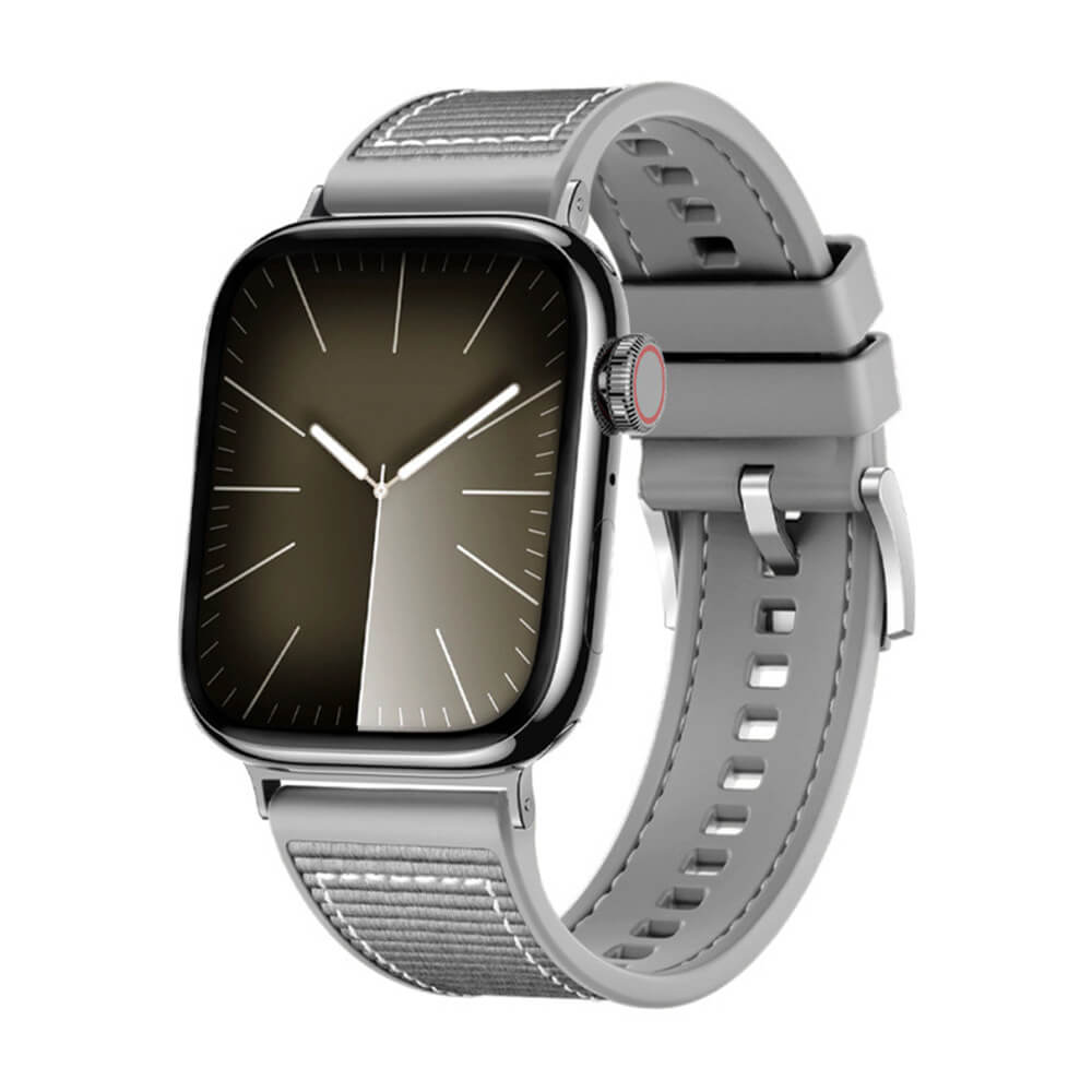 Techsuit Λουράκι Apple Watch 4/5/6/7/8/9/10/11 - SE (1/2/3) - ULTRA (1/2/3) - 44/45/46/49mm Watchband Σιλικόνης W051 - Gray