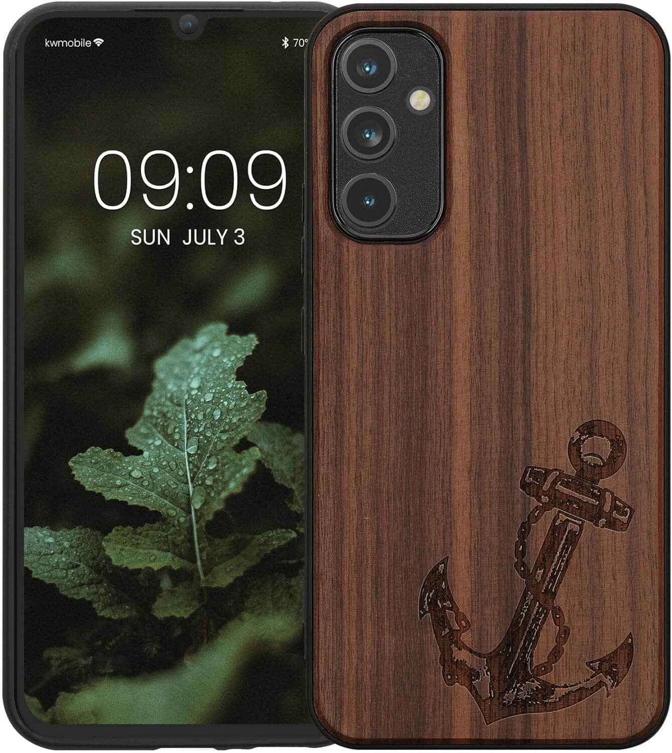 KW Samsung Galaxy A34 5G Θήκη από Φυσικό Ξύλο - Design Anchor Vintage - Dark Brown - 60813.04