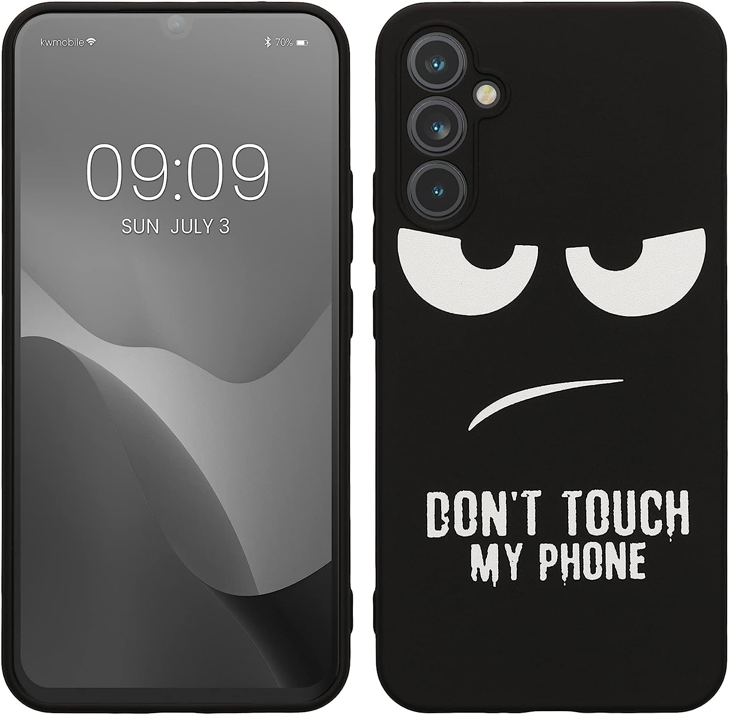 KW Samsung Galaxy A34 5G Θήκη Σιλικόνης Design Don't Touch My Phone - Black / White - 61245.01