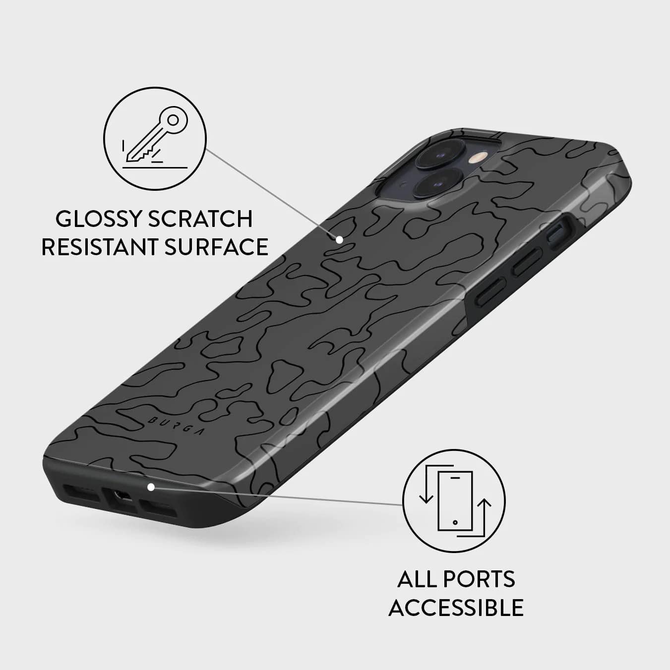 Burga iPhone 14 Plus Fashion Tough Σκληρή Θήκη - Black Rock