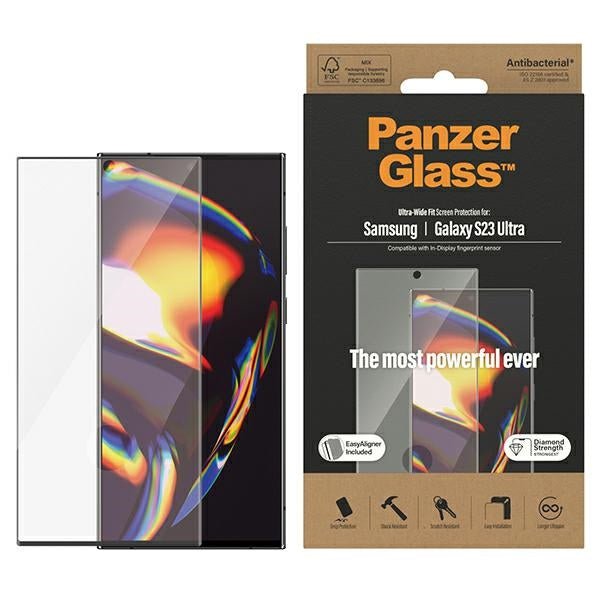 PanzerGlass Samsung Galaxy S23 Ultra - Easy Aligner Ultra - Wide Fit Full Screen Αντιχαρακτικό Γυαλί Οθόνης - Black