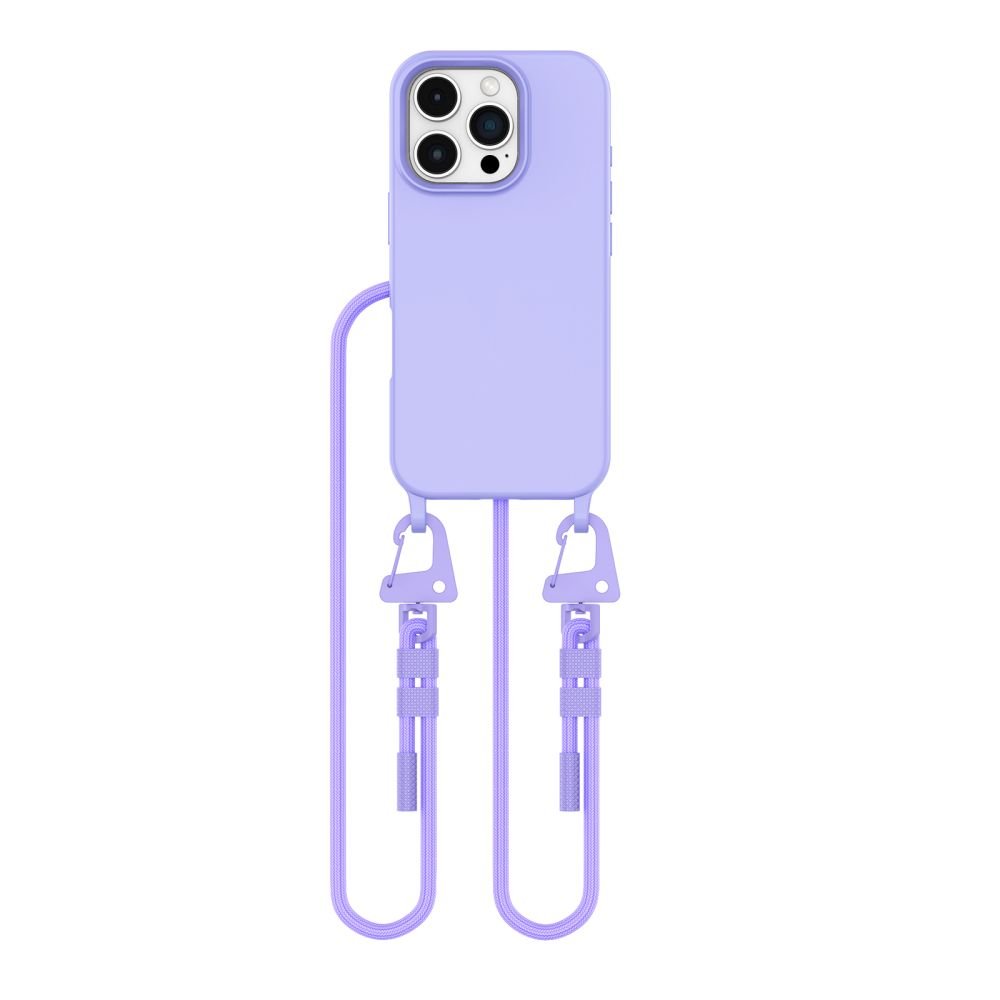Tech - Protect iPhone 16 Pro MagNecklace - MagSafe Θήκη Σιλικόνης TPU με Pυθμιζόμενο Αποσπώμενο Κορδόνι - Lavender