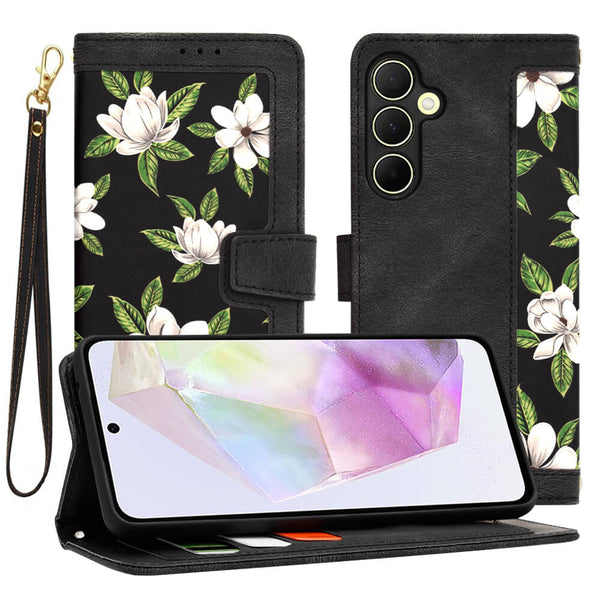 Techsuit Samsung Galaxy A35 5G - FlipCraft - Θήκη Πορτοφόλι από Δερματίνη - Flowers of the Dawn