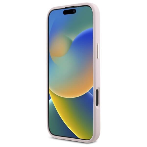 Guess iPhone 16 Plus - Silicone Script Metal Logo and Frame - Σκληρή Θήκη με Πλαίσιο Σιλικόνης - Pink - GUHCP16MSMBSLP