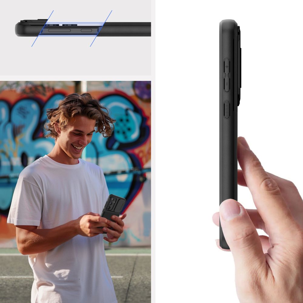 Tech - Protect Samsung Galaxy A55 5G Velar Cam+ Θήκη Σιλικόνης με Κάλυμμα για την Κάμερα - Black