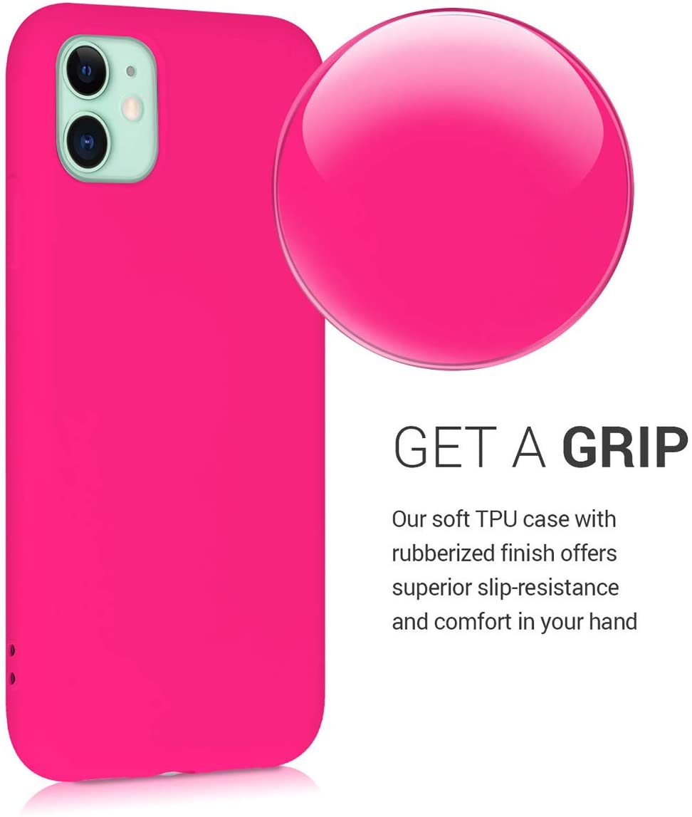 KW iPhone 11 Θήκη Σιλικόνης Rubberized TPU - Neon Pink - 50791.77