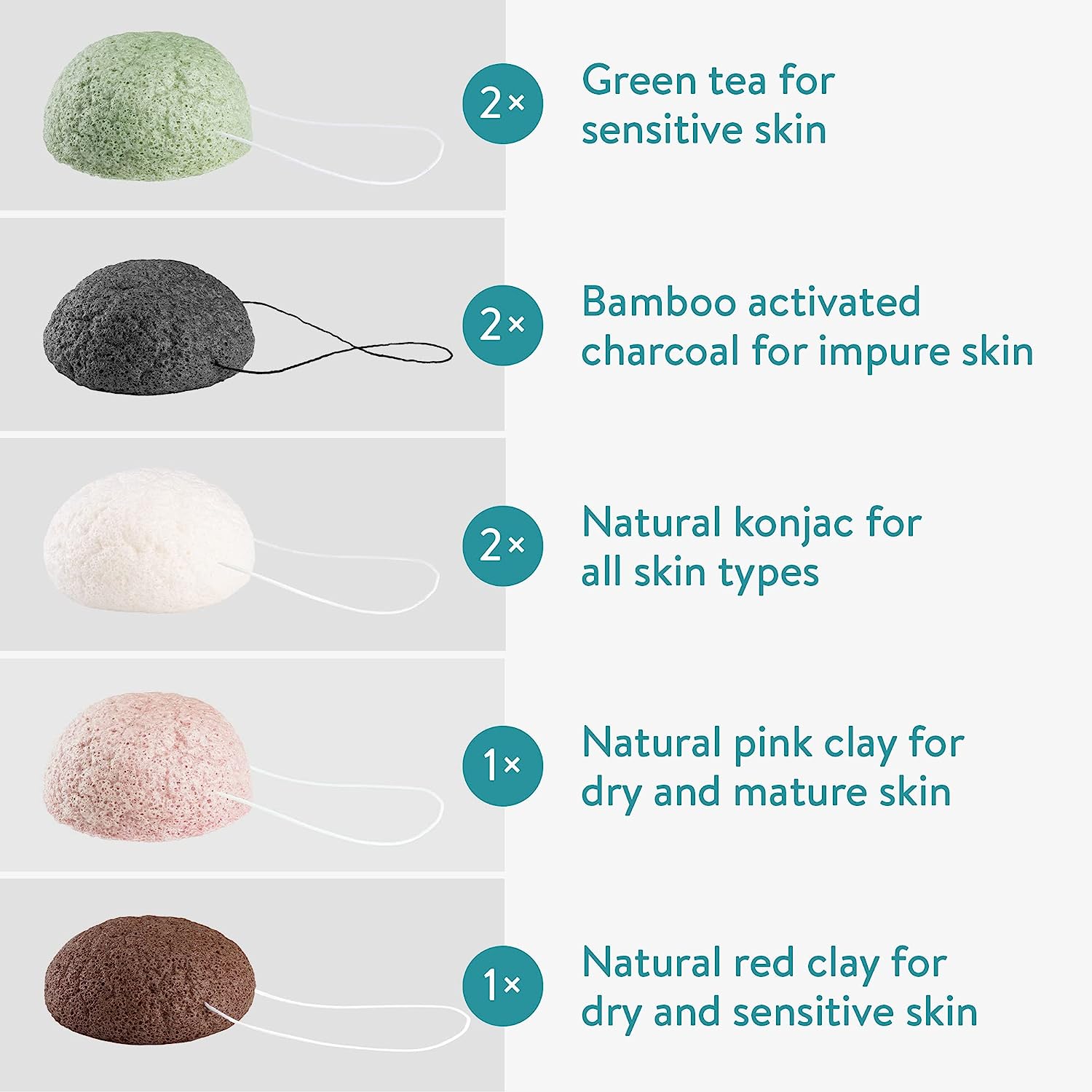 Navaris Σετ με 8 Σφουγγάρια Konjac Καθαρισμού Προσώπου και Σώματος - 49124.02