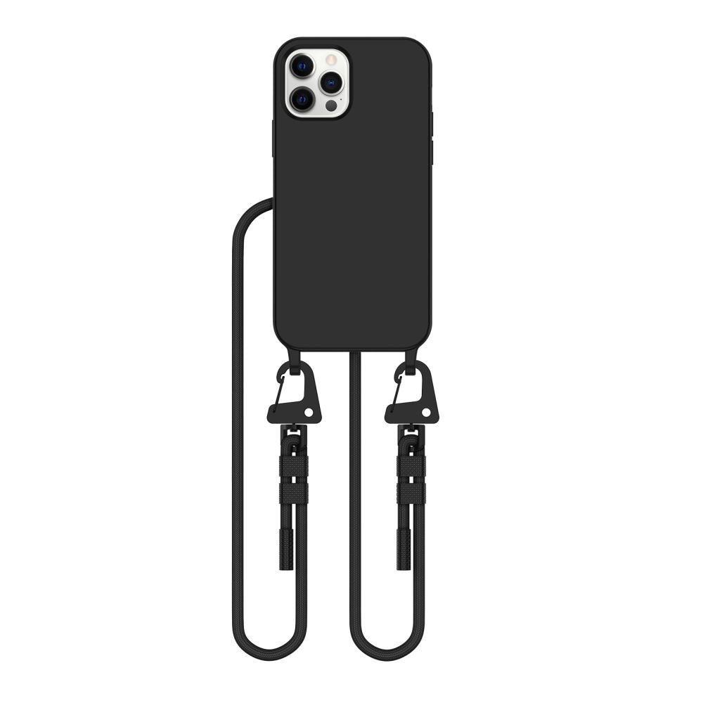 Tech - Protect iPhone 12 / iPhone 12 Pro MagNecklace - MagSafe Θήκη Σιλικόνης TPU με Pυθμιζόμενο Αποσπώμενο Κορδόνι - Black